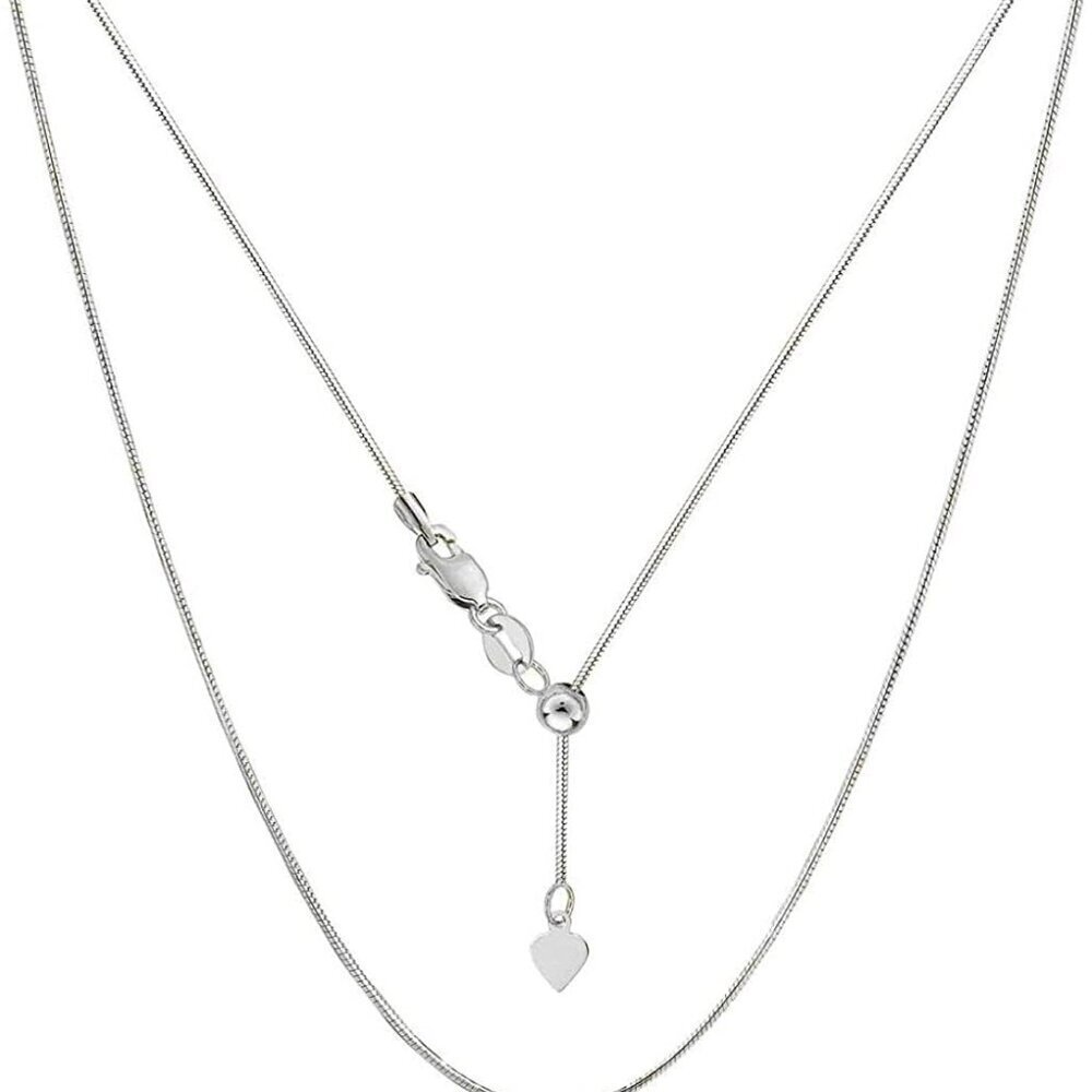 Sterling Silver Snake Chain Necklace 14-24in Adjustable Italian Jewelry